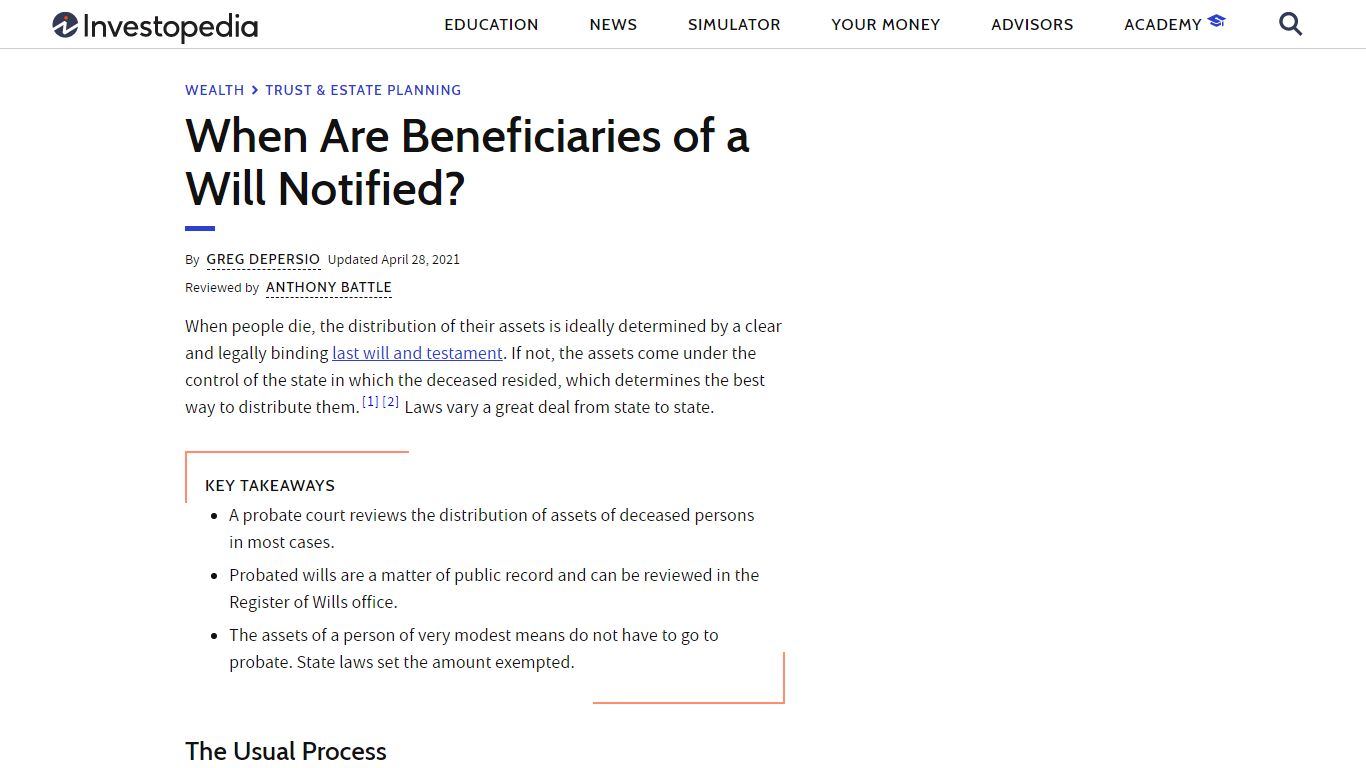 Will Beneficiaries: When They Are Notified? - Investopedia